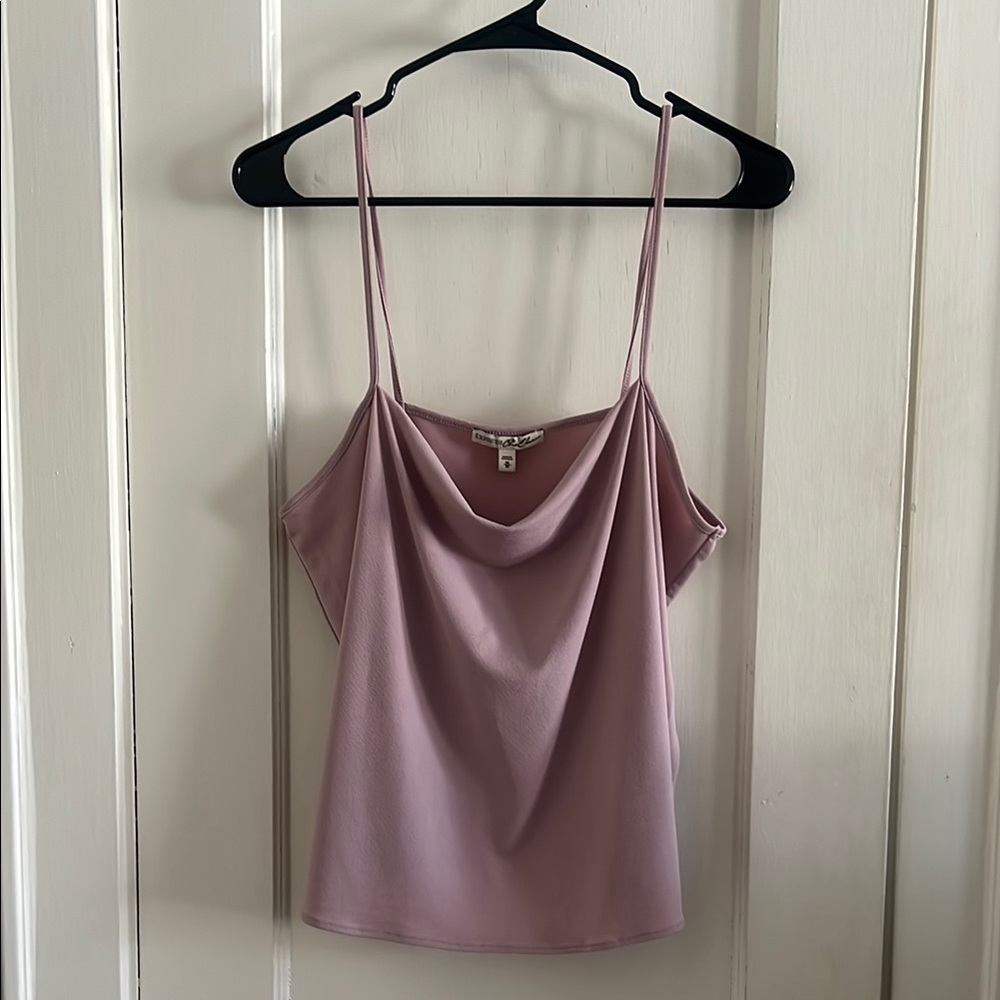 Mauve Cowl Neck Spaghetti Strap Top